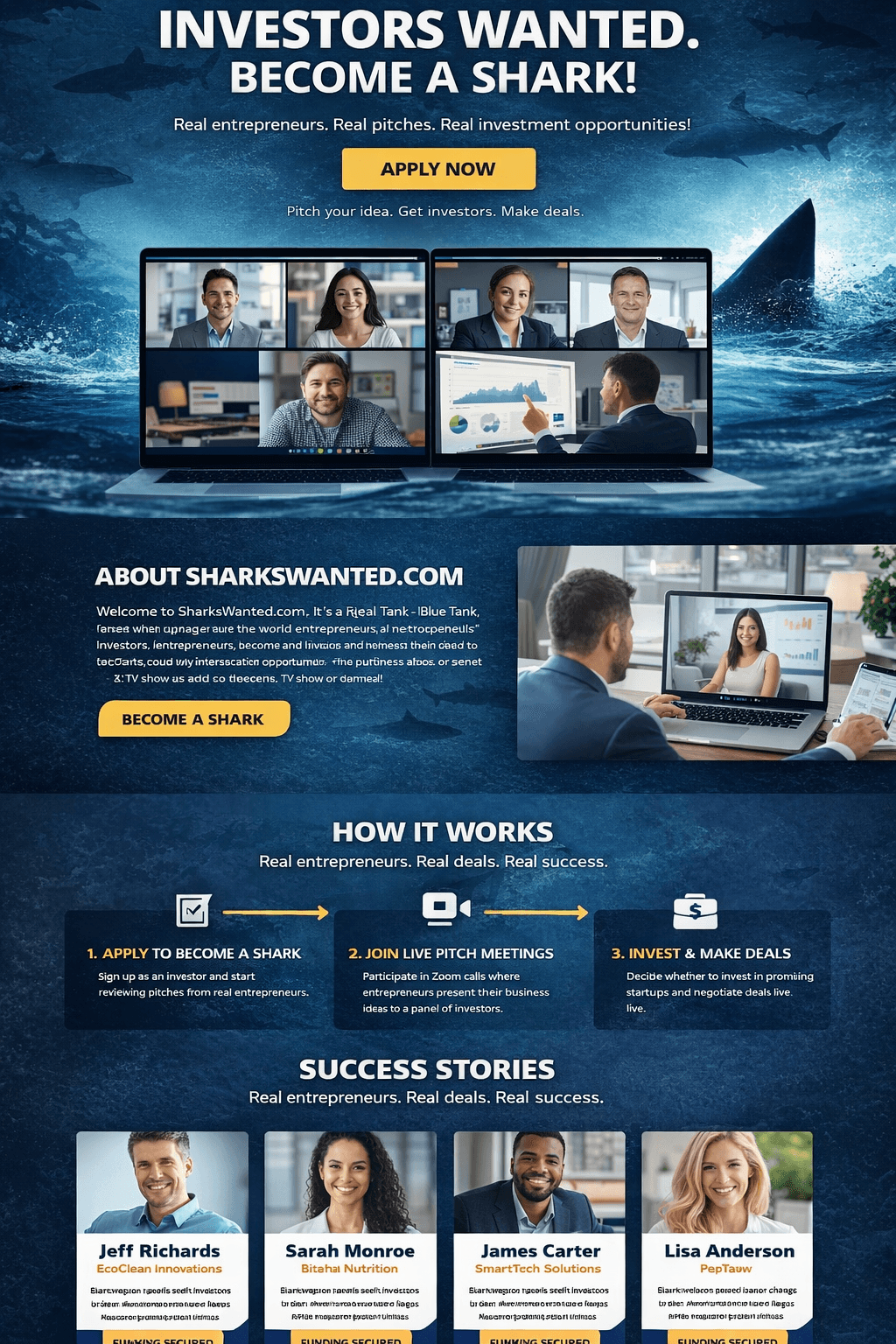 sharkswanted.com website